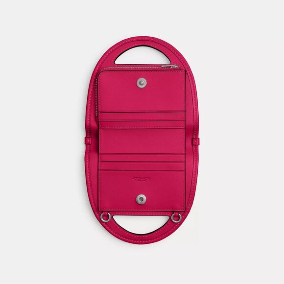 💜Coach Top Handle Card Case  Silver/Dragonfruit - Picture 3 of 14